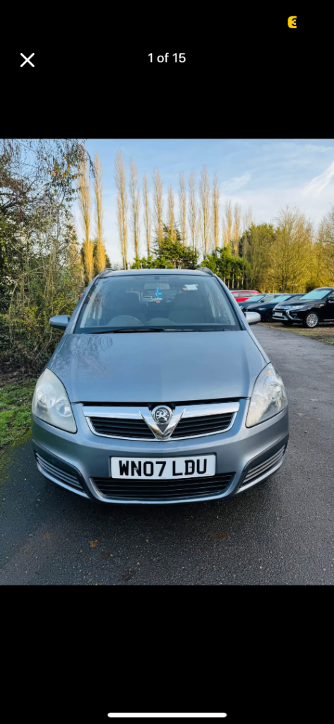 Vauxhall, ZAFIRA, MPV, 2007, Manual, 1598 (cc), 5 doors