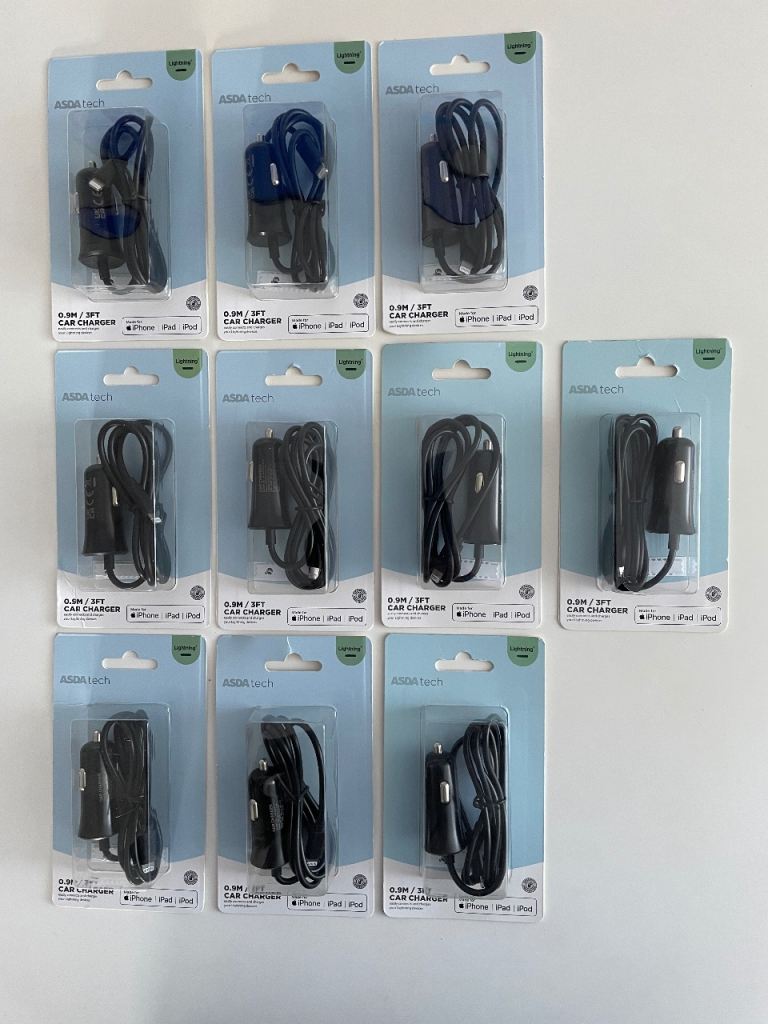 *NEW* 10 Car Phone Chargers £10 for the lot with Lightning cable for iPhone iPad iPod