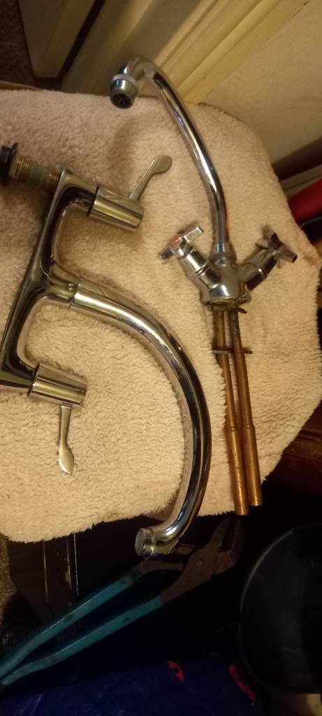 USED KITCHEN MIXER TAPS X2 