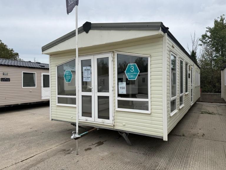 38x12ft 3 Bed Offsite Static Caravan - DG, CH, French Doors - Self Build / Farms