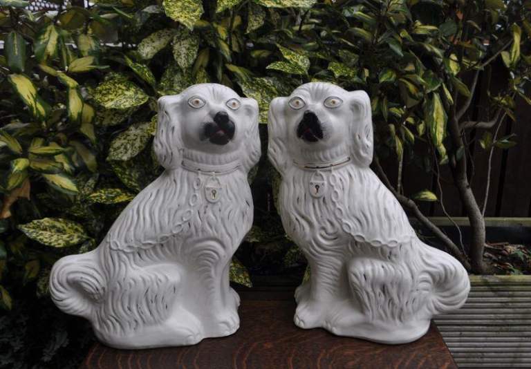 Pair of vintage Staffordshire wally dogs