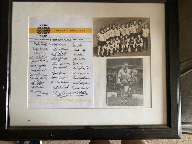 Framed Wolves Football Memorabilia 1972-1973 Season – Good Condition