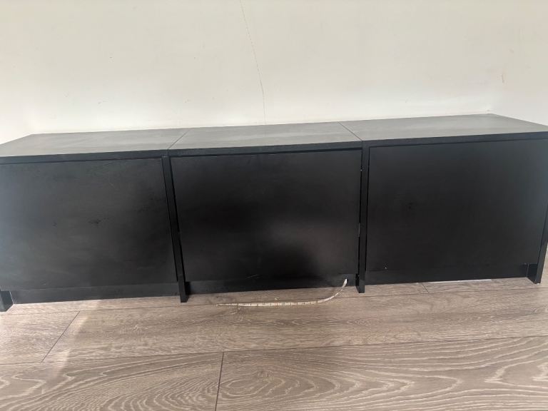 Tv stand black with led light 