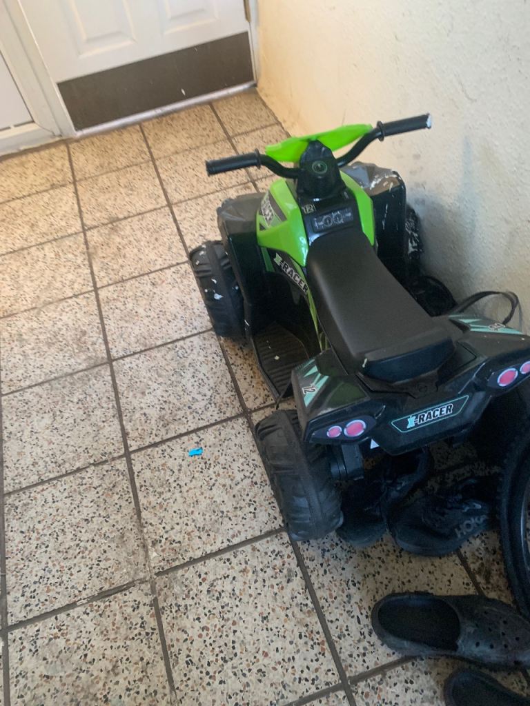 Kids Green Electric Ride-On Quad Bike – Good Condition