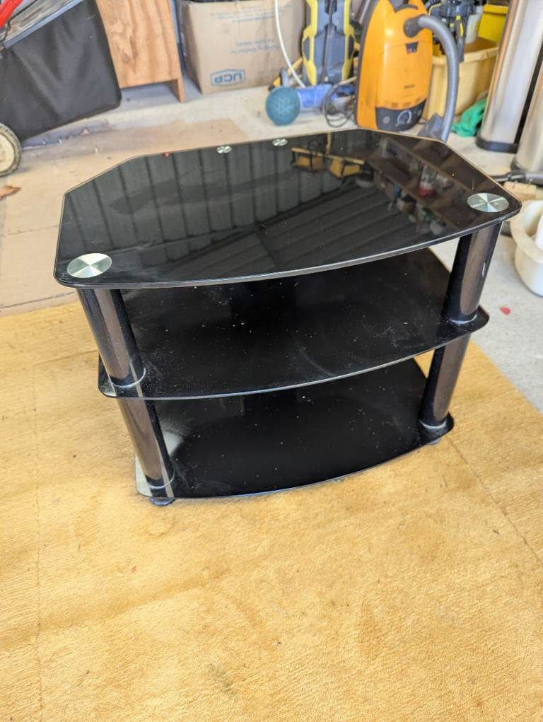 Black glass TV stand 