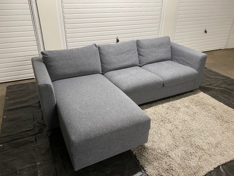 IKEA VIMLE GREY CORNER SOFA WITH STORAGE CHAISE – DELIVERY AVAILABLE