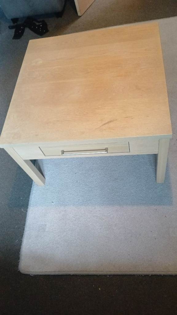 Light Wood Coffee Table with Drawer – Good Condition