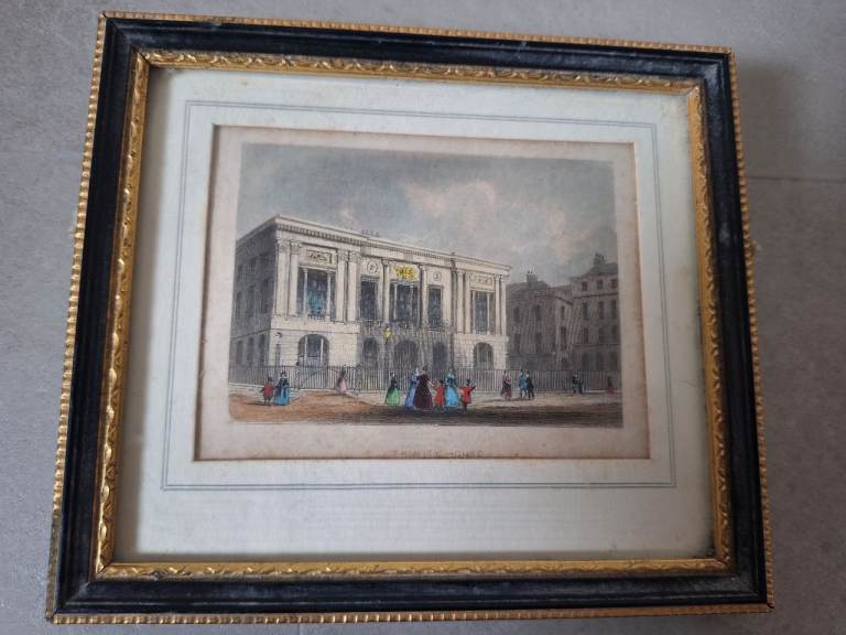 Authentic 1820s Hand-Coloured Antique Print: Trinity House, London