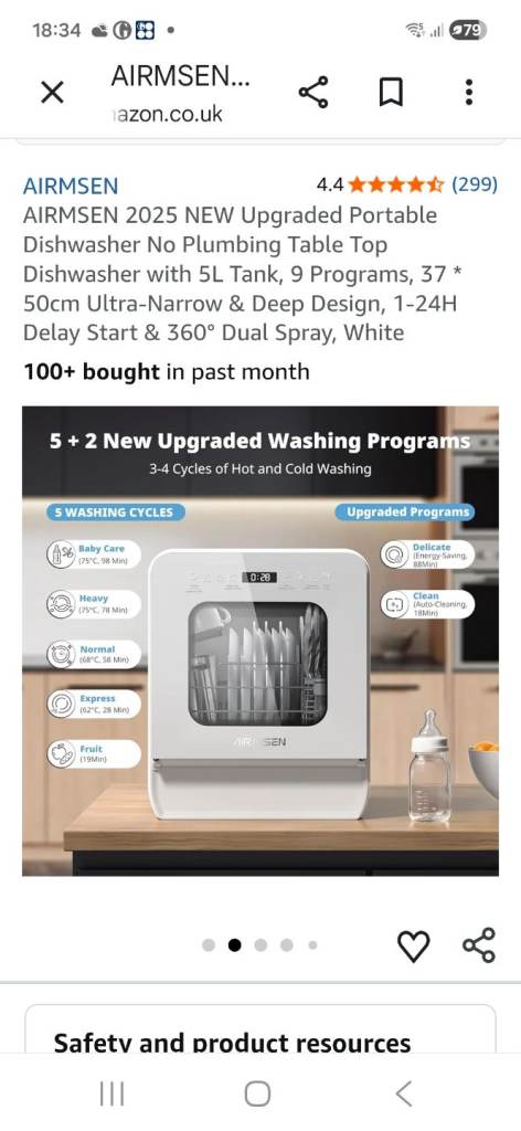 Airmsen countertop dishwasher 