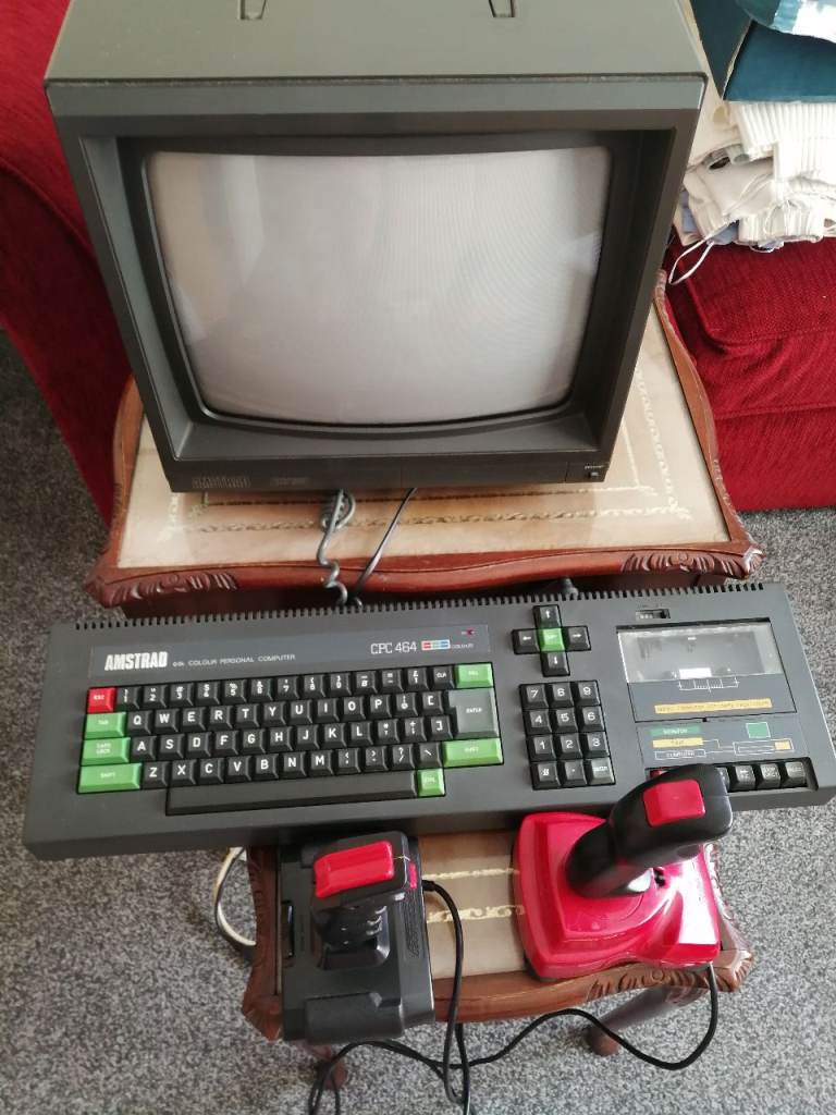 Amstrad CPC 464 Retro Computer & Monitor with Joysticks Plus several games