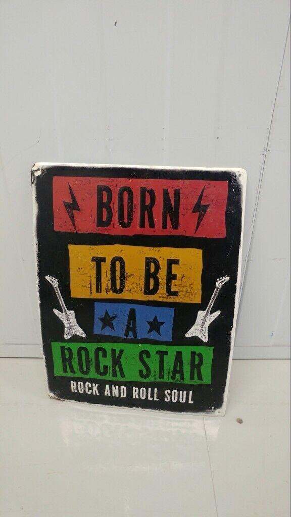 Born to be wild poster, vintage, retro, metal, wall, workshop, antique, shop, shed