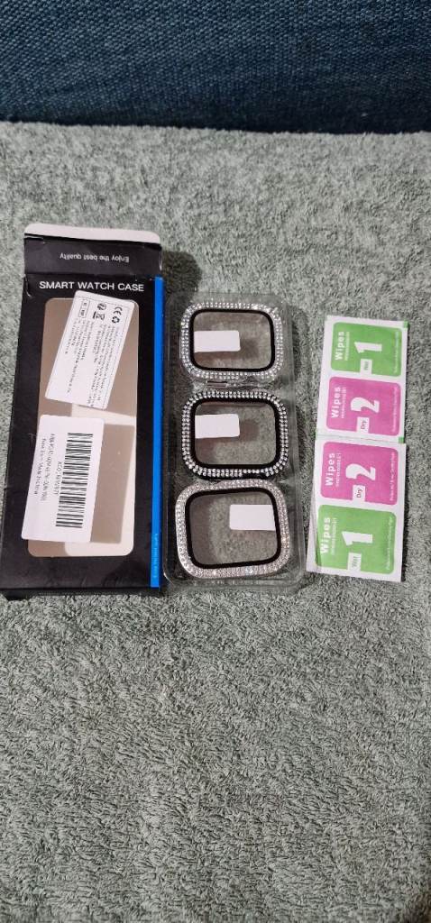 Smart Watch case - 3 diamanté/gem square cases