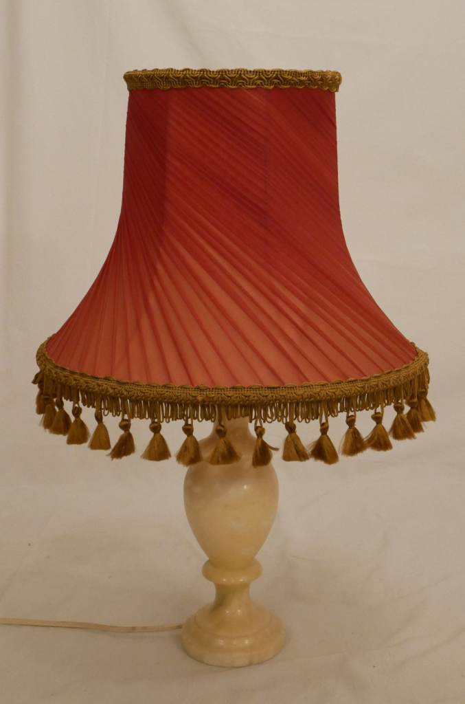 Vintage Oval Red Lightshade With Gold Tassels
