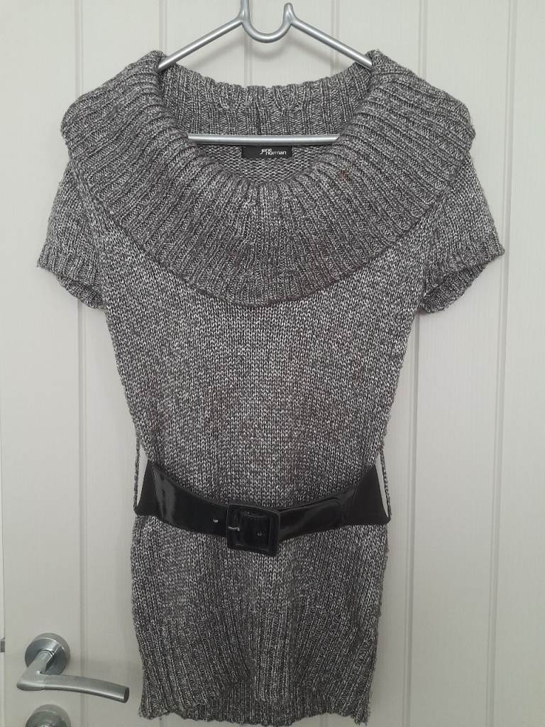 Jane Norman Grey Knitted Top with Belt – Good Condition