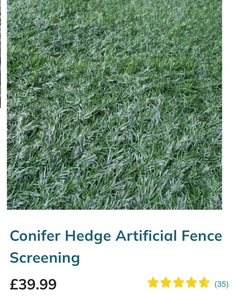 Conifer hedge artificial fence screen 3 3m x 1m
