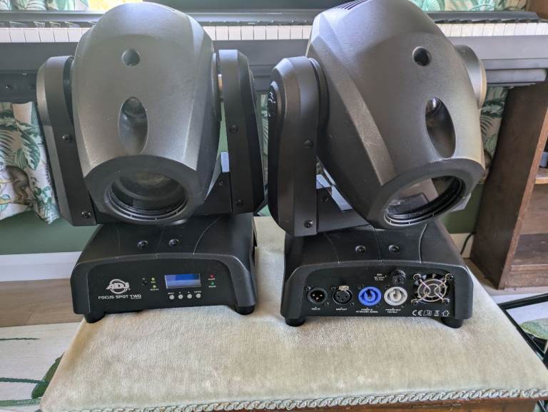 ADJ Focus Spot 1LED Moving Head Lights (Pair) with Toughbag