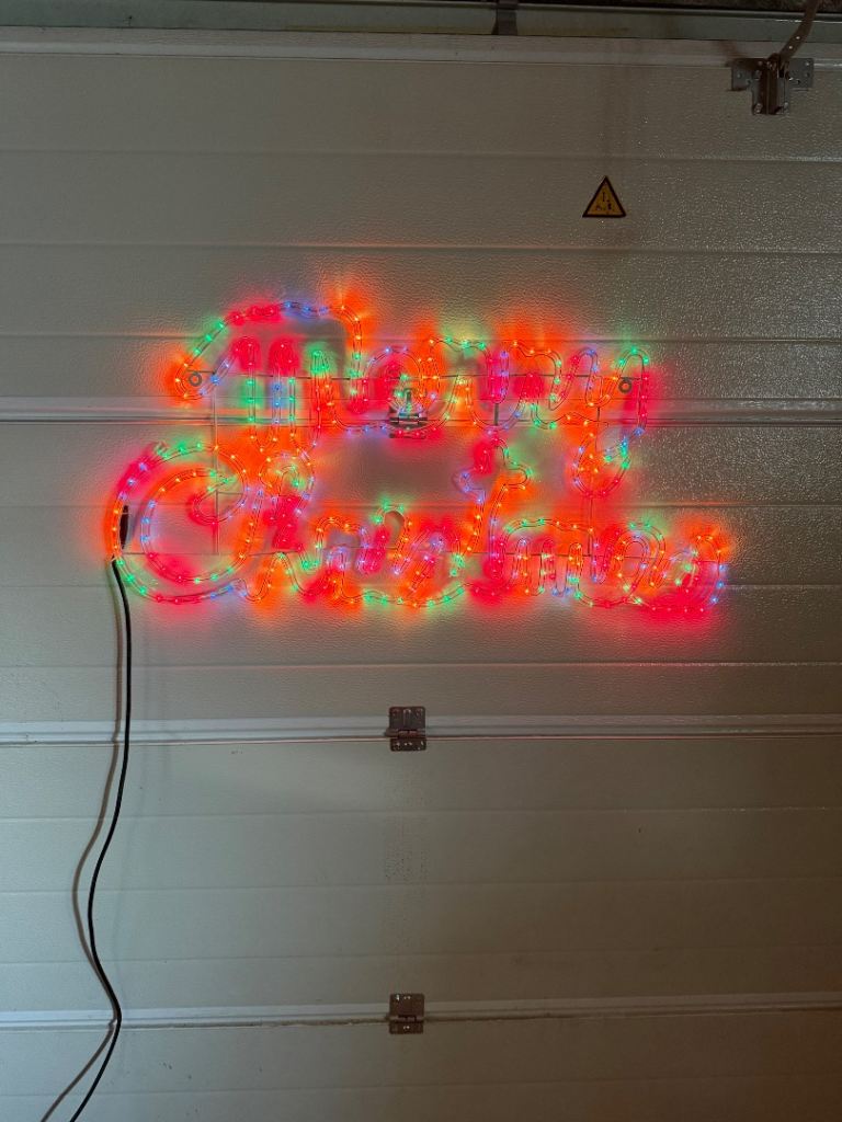 Colourful 'Merry Christmas' rope light 