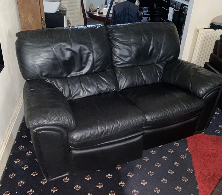 2 seater recliner leather sofa