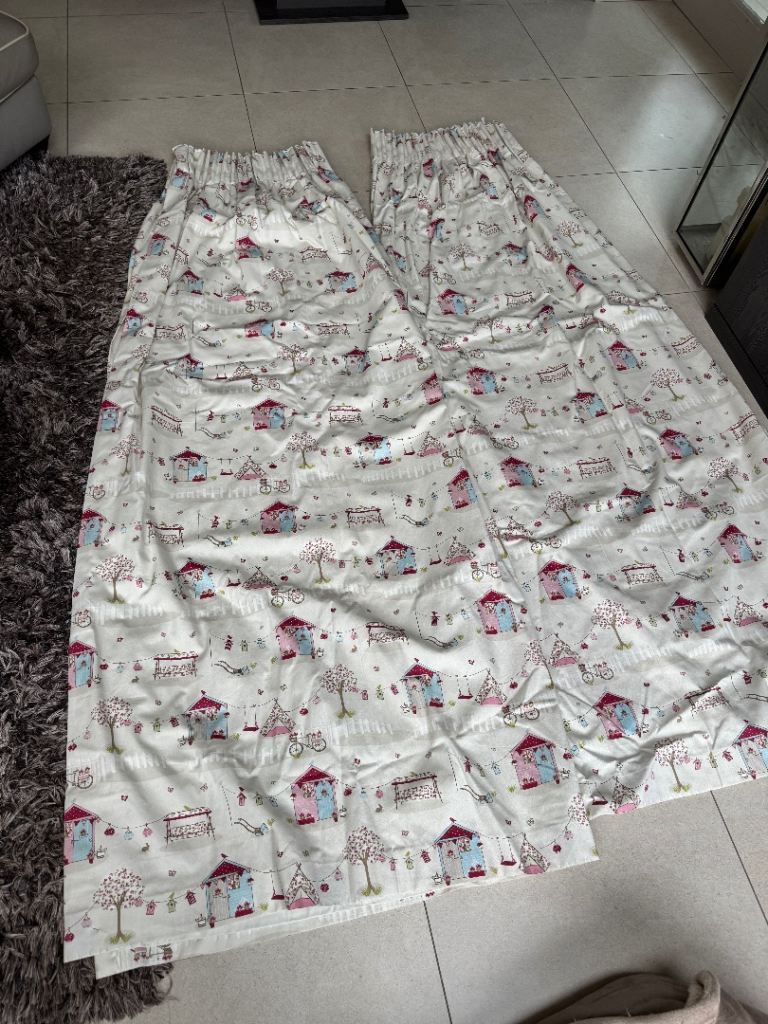 Fully lined children's curtains, 2 pairs, 220 x 100