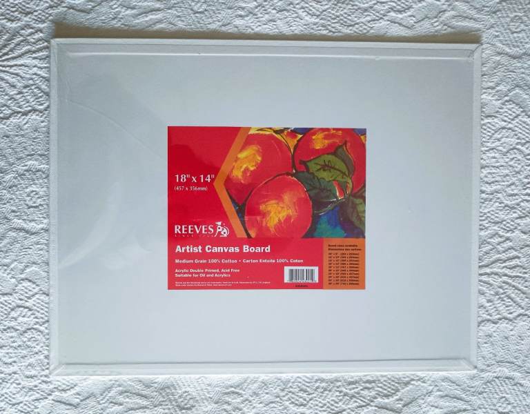 image for NEW Reeves Canvas Board 18 x 14 Size 3 Medium Grain 100% Cotton Double Primed Art Artist Original