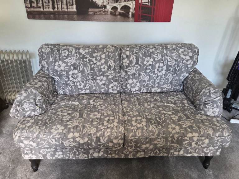Floral Two-Seater Sofa – Good Condition, Patterned Fabric