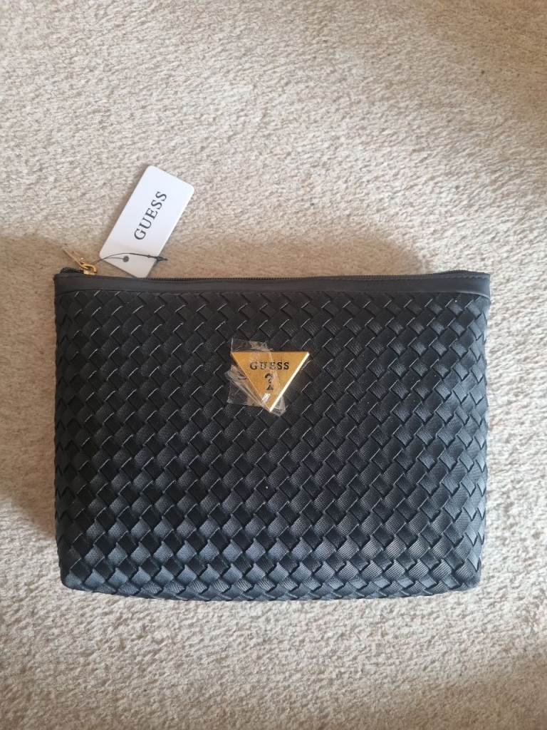 Guess Black Woven Clutch Bag – Brand New with Tags