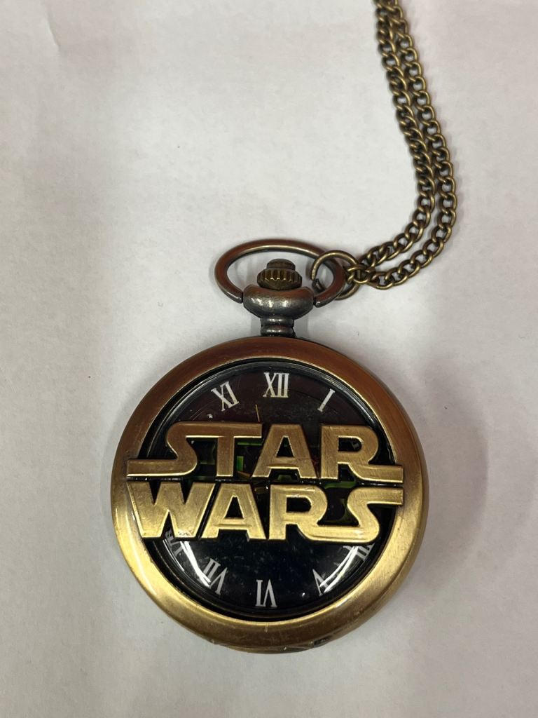 Gold Star Wars Pocket Watch with Chain