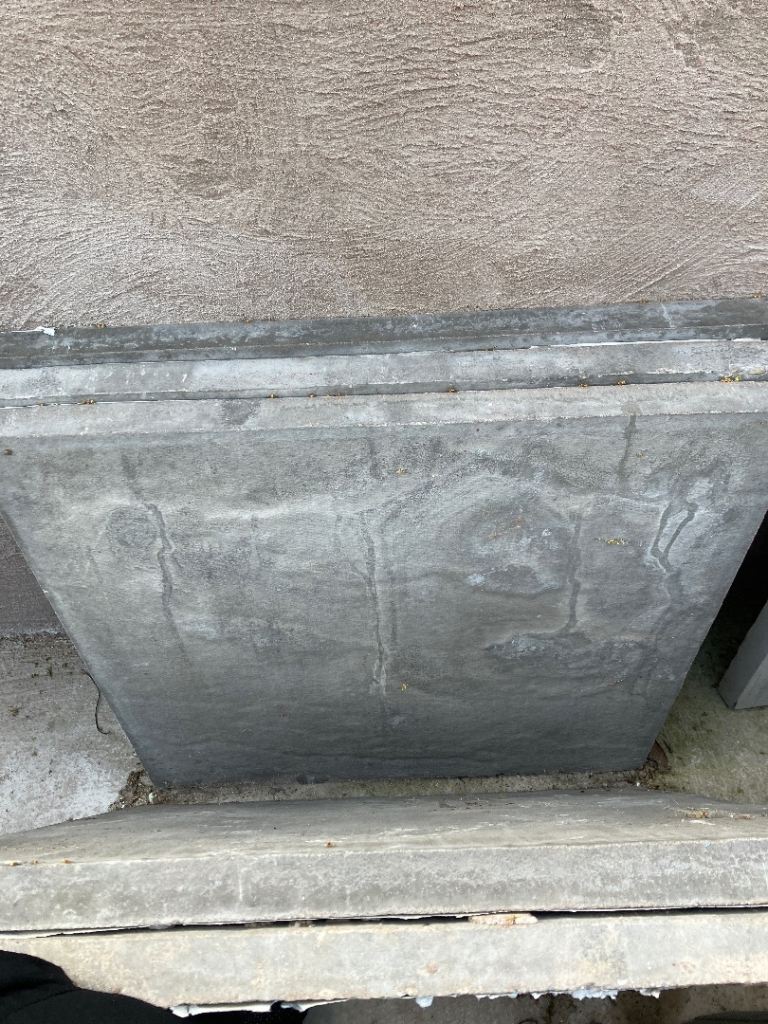 Grey paving slabs