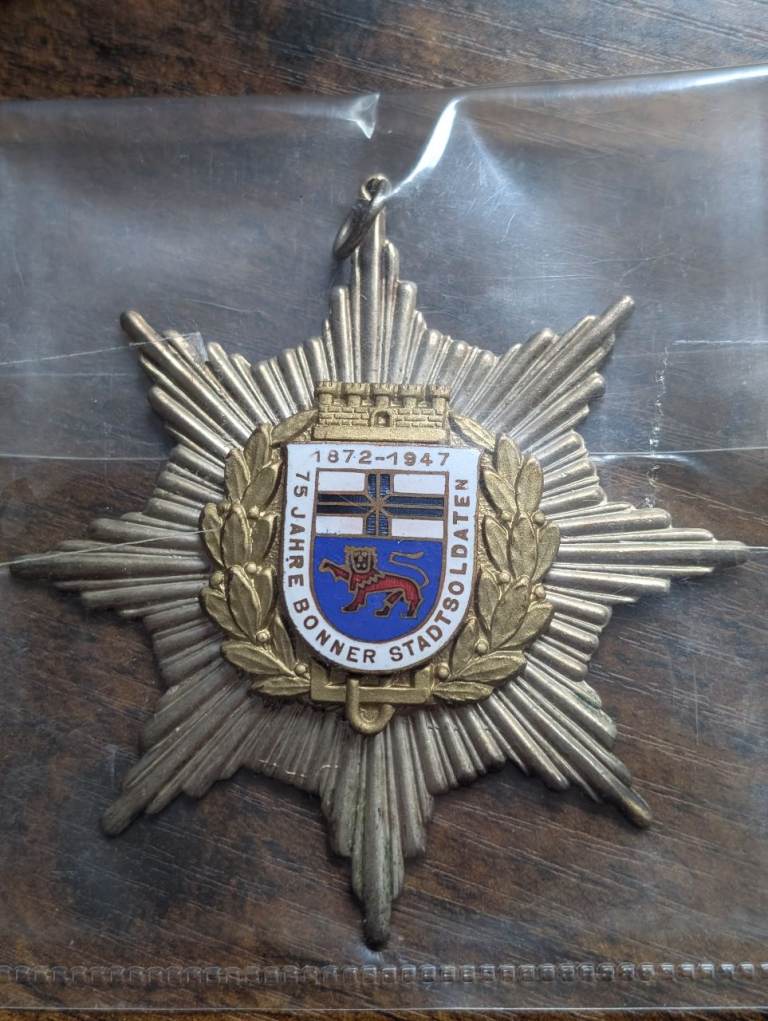 Rare Vintage Bonn City Soldiers Bonner Stadtsoldaten 1872-1947 Commorative Medal 