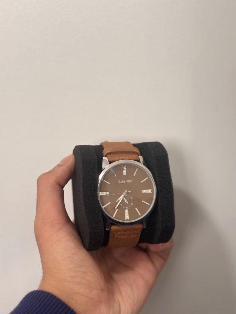 Calvin Klein Brown Leather Strap Watch - As Good As New