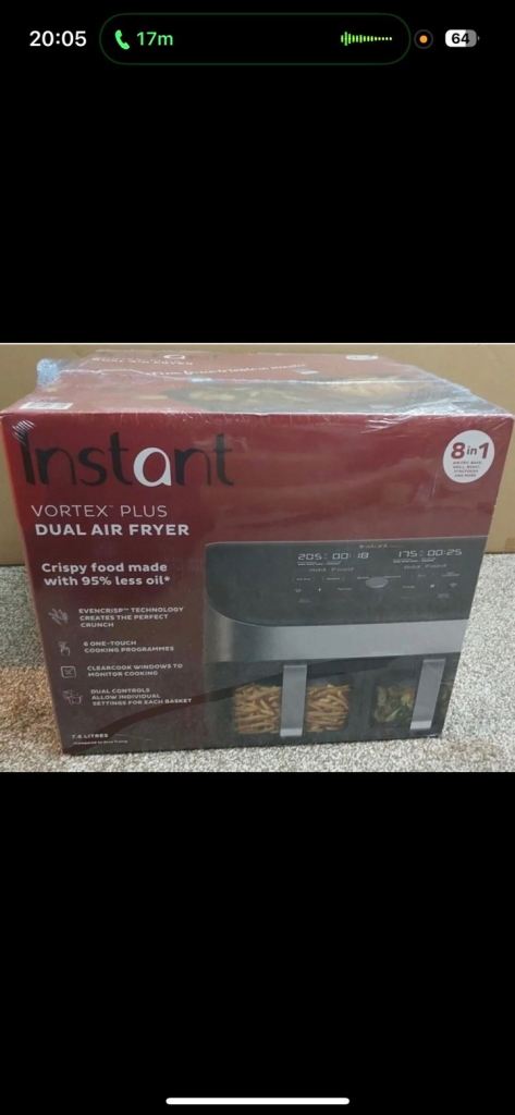 Instant Vortex Plus Dual Air Fryer 8-in-1 - Brand New in Box