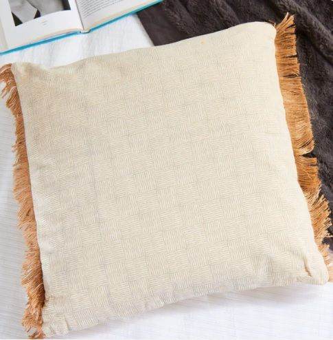 Pack of 6- Pebble Fringed Filled Decorative Throw Scatter Cushion - 45 x 45cm (SALE)