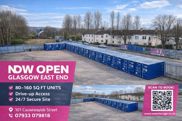Self Storage Glasgow East End – 24/7 Access – From £120 per Month