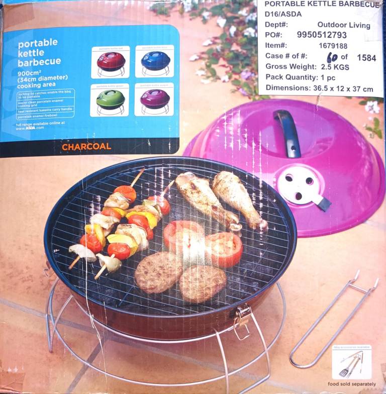 Brand New Outdoor Portable Kettle Charcoal BBQ & Grill Plate