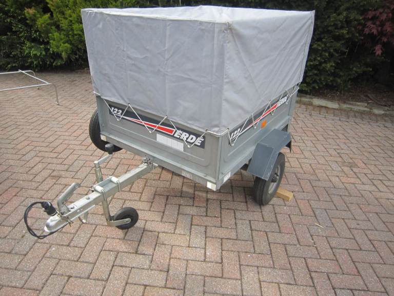 Erde 122 trailer,Mesh sides, High cover,Jockey wheel,Spare wheel