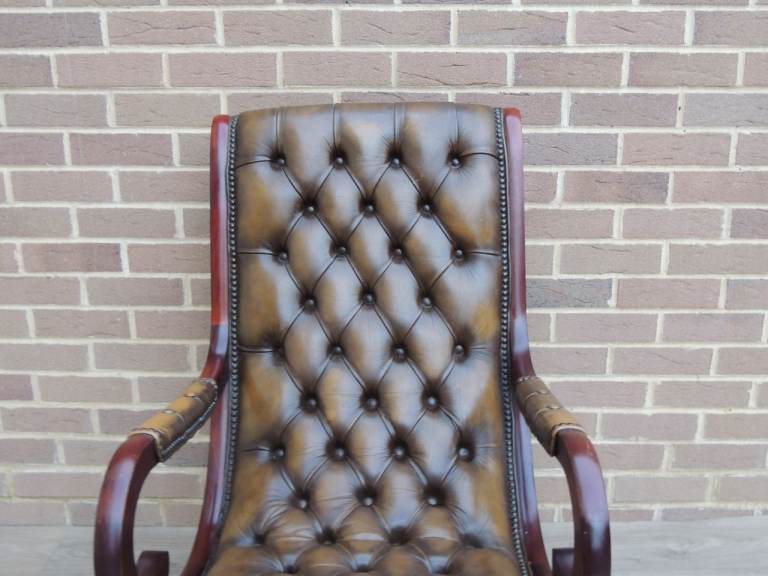 Whiskey Brown Chesterfield Rocking Chair (UK Delivery)