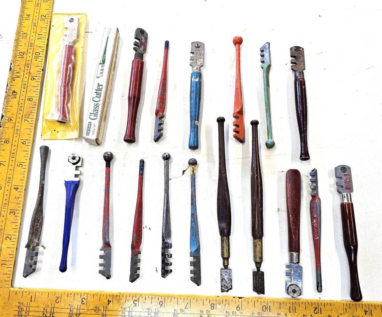 Collection of Glass cutting Tools