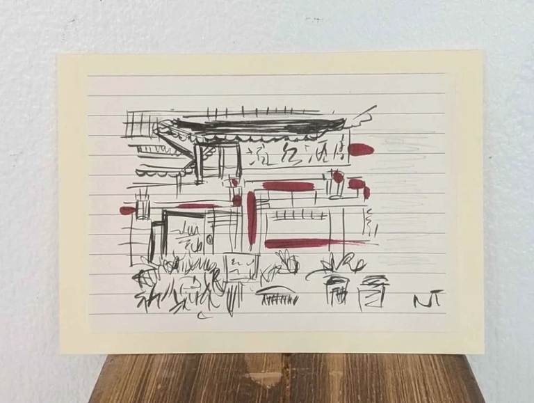 Original drawing 'Chinese Tearoom'  