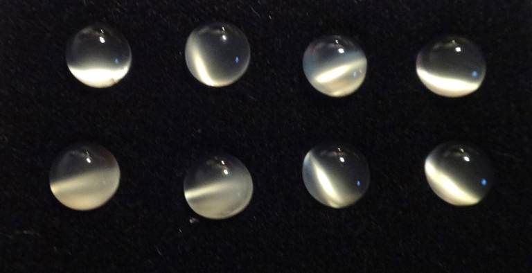 8 Cat's Eye Moonstone Cabochon Gemstones for jewellery making and healing 