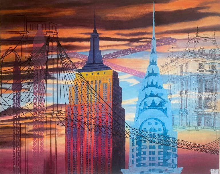 Cityscape painting on Canvas 
