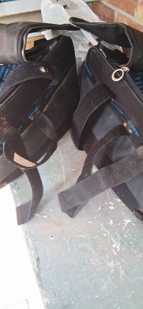 PAIR OF Oxford Lifetime Luggage Sports Panniers Black Saddle Motorcycle Bag