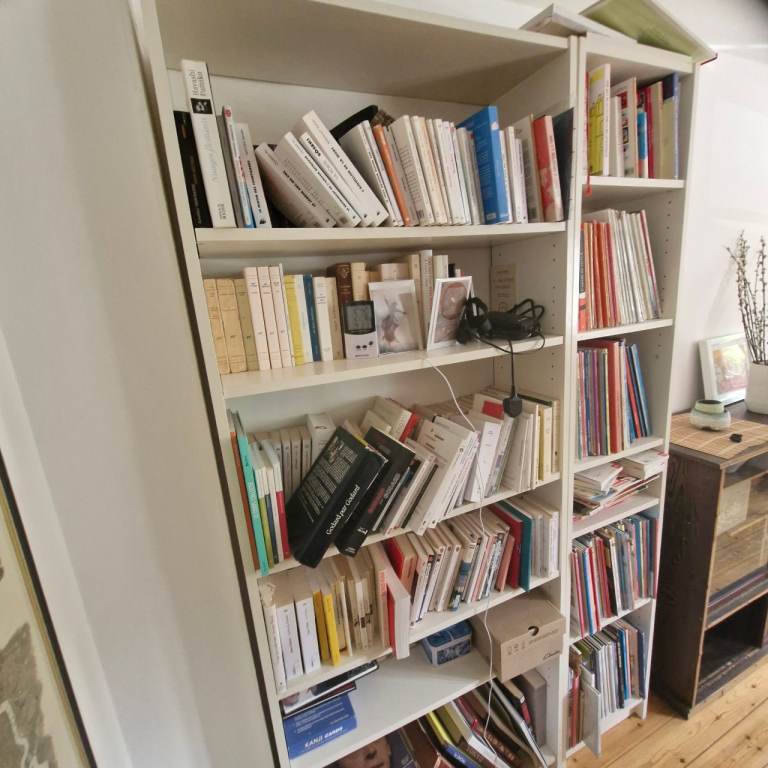 White Bookshelves with Adjustable Shelves – Good Condition