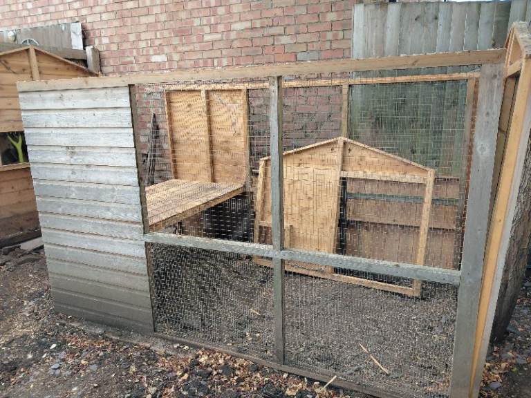 Flat pieces that could be used to build a coop or animal encloser- free