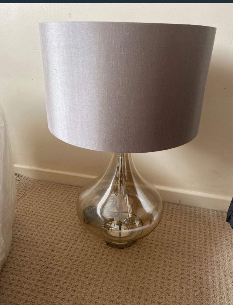 Next champagne coloured glass lamp