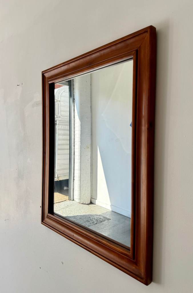 Rectangular Wall Mirror with Wooden Frame