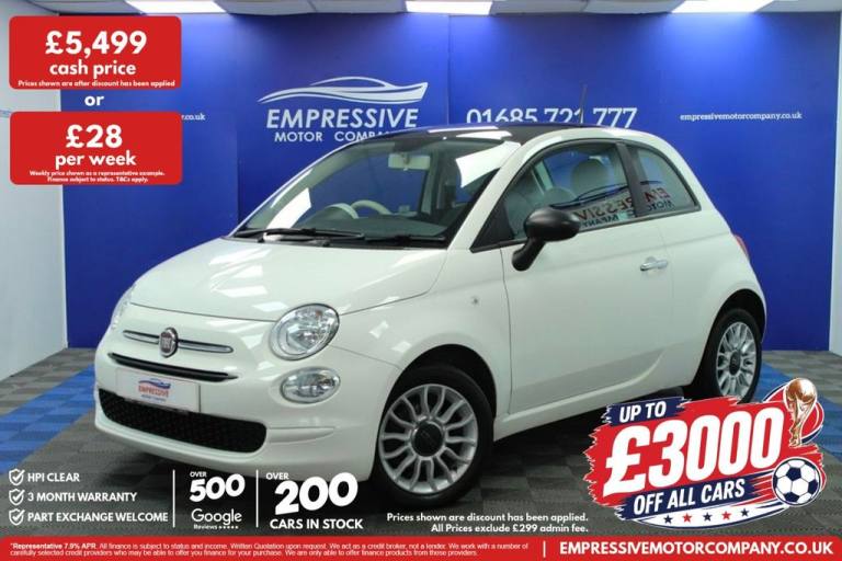2018 68 FIAT 500 1.2 POP HATCHBACK 3DR PETROL MANUAL EURO 6 (S/S) (69 BHP)