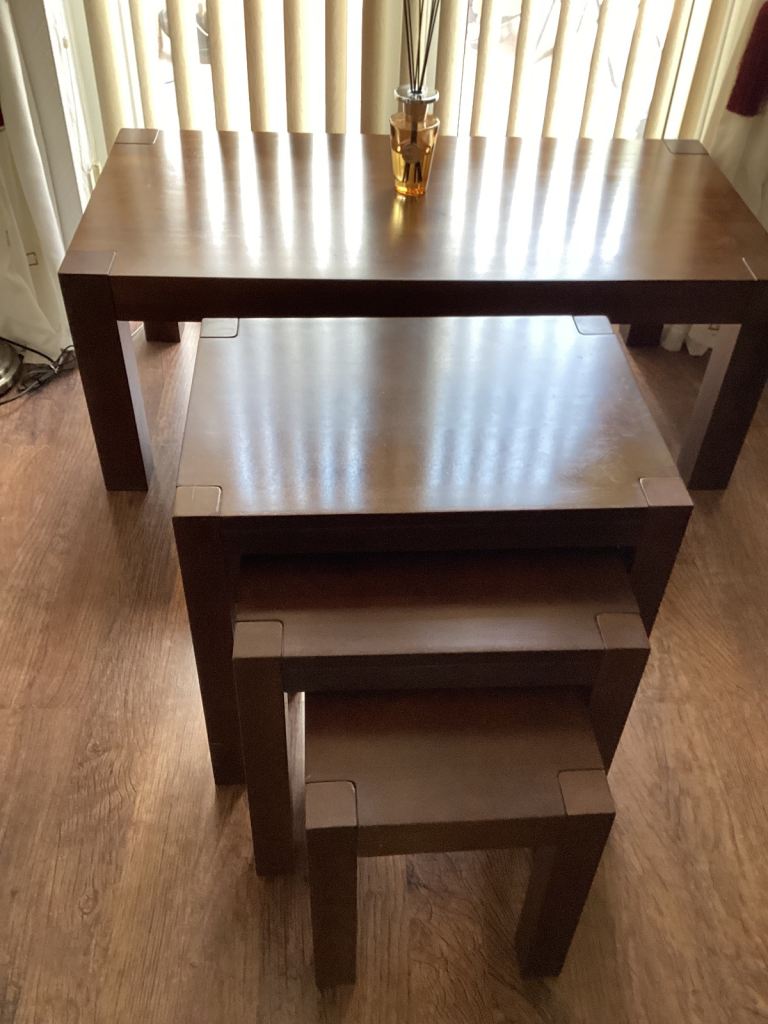 Very heavy wooden tables.