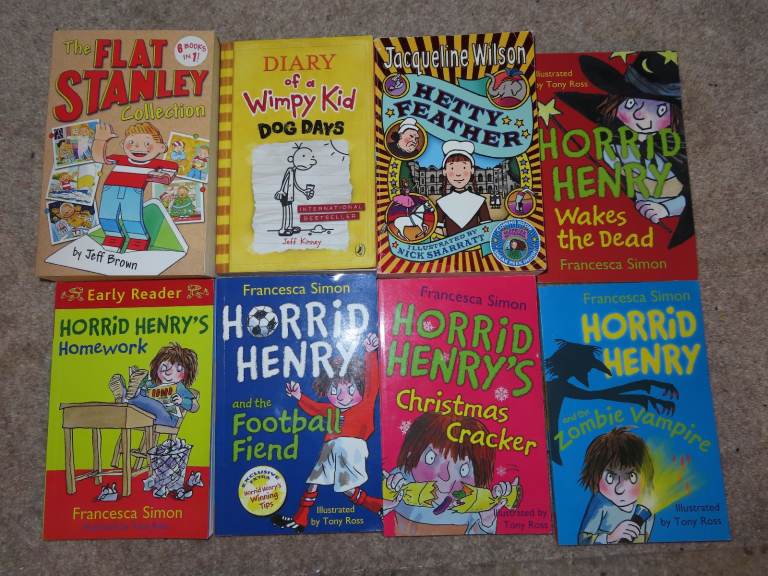 Children's Books bundle - inc. Flat Stanley, Horrid Henry, Diary of Wimpkey Kid, Hetty Feather