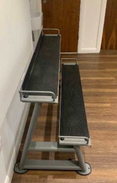 Dumbbell Weight Storage Rack – Two Tier, Grey Metal