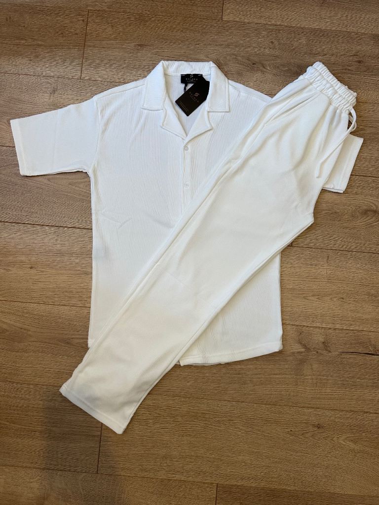 White Men's Casual Co-ord Set - Brand New with Tags